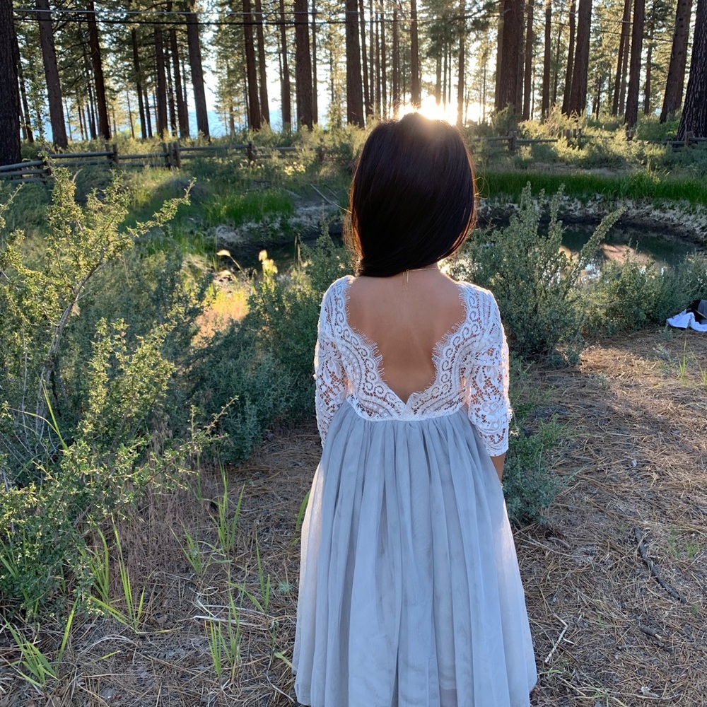 Little girls gray dress